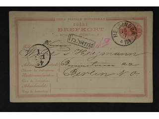 Sweden. Facit bKe4. DENMARK. Danish cancellations HELSINGØR 4.TOG 10.7 and FRA SVERRIG …