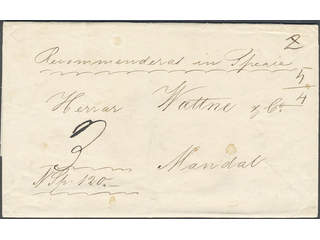 Sweden. Foreign-related cover. Norway. Partly prepaid registered 3-fold letter sent from …