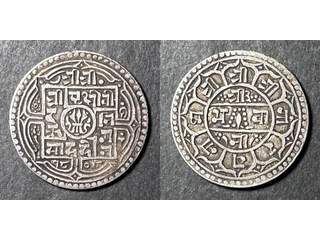 Nepal 1 mohar SE1808 (1886), VF