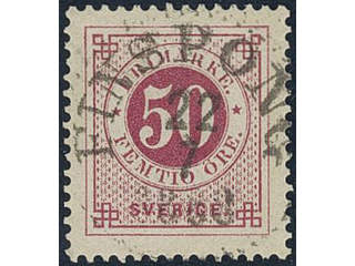 Sweden. Facit 48c used, 50 öre violet-carmine. EXCELLENT cancellation FINSPONG …