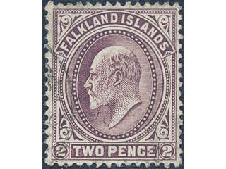 Falkland Islands. Michel 19b used , 1907 King Edward VII 2 d purple wmk multiple crown …