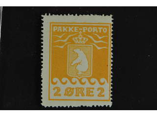 Denmark Greenland. Facit P5 III ★ , 2 öre yellow. print III. right margin off centre.