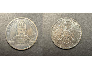 Tyskland Sachsen Friedrich August III (1904-1918) 3 mark 1913, AU