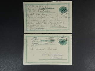 Sweden. Postal stationery, double postcard Facit bKd11 , Response card 5 öre, two copies …