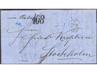 Sweden. Postage due mail. Postage due cancellation 108 on unpaid letter sent from HULL …