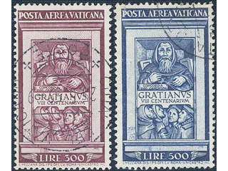Vatican. Michel 185–86 used , 1951 Decretum Gratiani SET (2). EUR 250