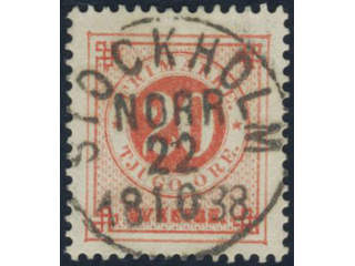 Sweden, Sverige, Sverige, Sverige. Facit 46b used, 20 öre light orange-red. EXCELLENT …