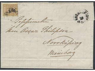 Sweden. Facit 14Aa on cover, 3 öre olive-tinged (yellow)brown, olive-tinged …