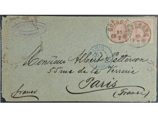 Sweden. Facit 45 cover , 1886 Oscar II with posthorn on back 10 öre red. 2x10 öre on …