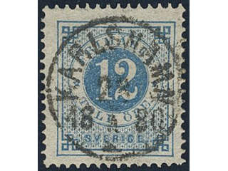 Sweden, Sverige, Sverige, Sverige. Facit 32a used, 12 öre dull light blue. EXCELLENT …