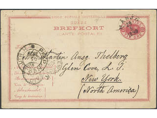 Sweden. Postal stationery, Single postcard, Facit bKe4, Postcard 10 öre sent from HÅSJÖ …