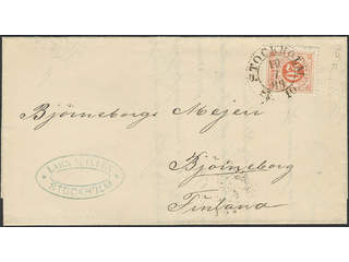 Sweden. Facit 46a on cover, 20 öre dull orange-red as single franking on cover of lowest …