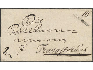 Sweden. A county. STOCKHOLM, ribbon postmark. Type 3 on cover dated "1738" by pen, sent …