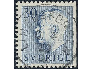 Sweden. Facit 416B used , 1957 Gustaf VI Adolf, type 2 30 öre blue, imperf at left. …