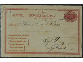 Sweden. Postal stationery, double postcard Facit bKd3 , Response card 10 öre used as …