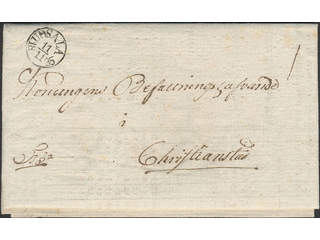 Sweden. C county. UPSALA 11.11.1835, arc postmark. Type 3 on letter sent to Kristianstad.