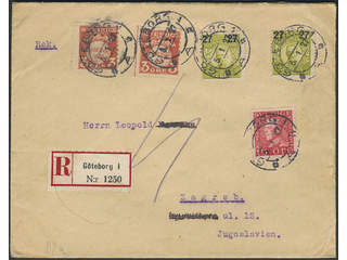 Sweden. Facit 103. 139, 176A cover , 2x3+2x27/65+15 öre on registered cover sent from …