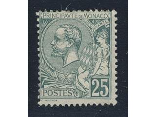 Monaco. Michel 16 ★, 1891 Albert I 25 c green. EUR 300