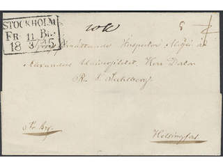 Sweden. Foreign-related cover. Finland. Single letter sent as free letter from STOCKHOLM …