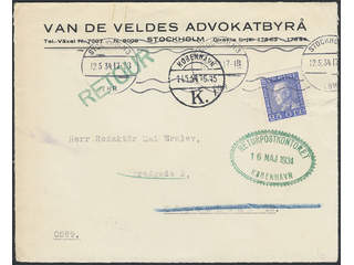 Sweden. Facit 183b cover , 25 öre on nice cover sent from STOCKHOLM 3 12.5.34 to …