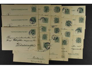 Sweden. Postal stationery, official postcard Facit TjbK6 , Postcard 5 öre, twenty used …