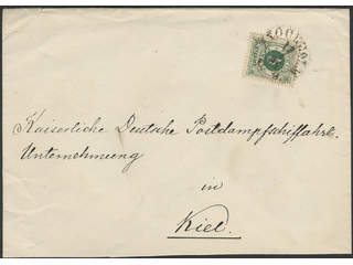 Sweden. Facit 43d on cover, 5 öre dark green on yellowish paper as single franking on …