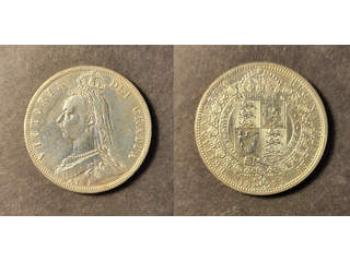 Great Britain Queen Victoria (1837-1901) 1/2 crown 1887, AU/UNC lightly cleaned