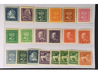 Sweden. ★★ 1920–36. Coil stamps. All different, e.g. F 152C, 153, 166b, 168b, 170a, …