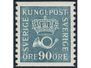 Sweden. Facit 167 ★★, 90 öre blue vertical perf 9¾ A3-paper. Gum fold, otherwise superb. …