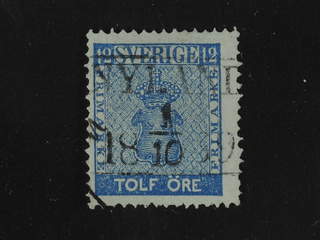 Sweden. Facit 9 used , 12 öre blue. Spot on cancel NYLAND 1.10.69.