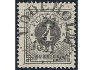 Sweden, Sverige, Sverige, Sverige. Facit 42d used, 4 öre grey-black. EXCELLENT …