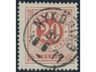 Sweden, Sverige, Sverige, Sverige. Facit 23 used, 20/20 öre red, double print. Superb …