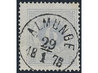 Sweden, Sverige, Sverige, Sverige. Facit 20i used, 6 öre dull blue-lilac. Superb …