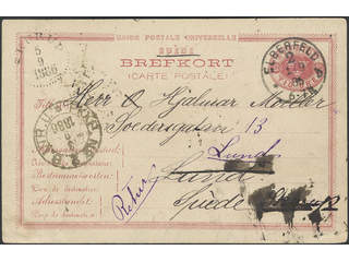 Sweden. Postal stationery, Single postcard, Facit bKe4, Single postcard 10 öre used, …