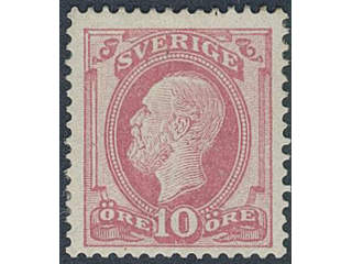 Sweden. Facit 45 ★, 1886 Oscar II with posthorn on back 10 öre red. SEK 700