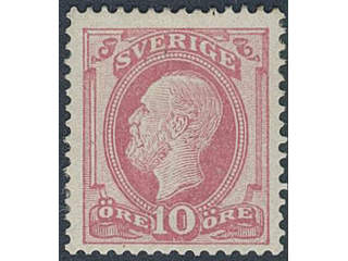 Sweden. Facit 45 ★, 1886 Oscar II with posthorn on back 10 öre red. SEK 700