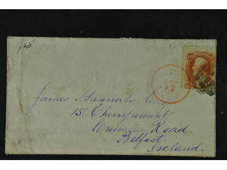 U.S.A. Michel 39 cover , 1870 Presidents 6 c carmine without grill on cover sent from …