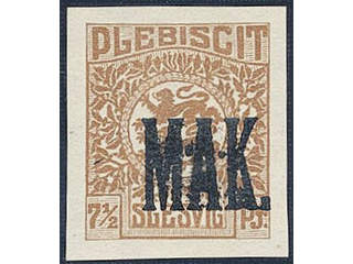 Denmark Schleswig. Facit 3 or Scott 3 (★) , 1920 Lion and Landscape 7½ pf brown …