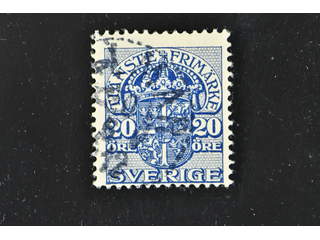 Sweden. Official Facit Tj34v2 used , 20 öre blue, wmk crown on carton paper.