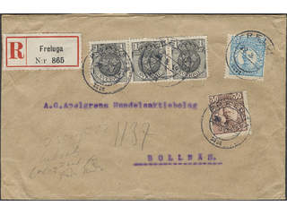 Sweden. Facit 87, 71, 88 cover , 3x1+27+30 öre on registered 3-fold cover sent from …