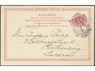 Sweden. Postal stationery, double postcard Facit bKd13 , Response card 10 öre sent from …