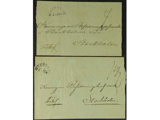 Sweden. D county. NYKÖPING FRBR, general mail. Two covers sent to Stockholm. Postal: 500:-