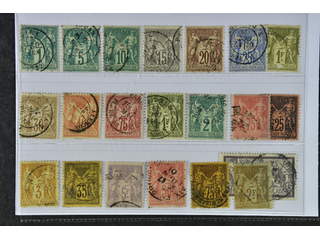 France. Used 1876–1900. All different, e.g. Mi 56 I, 59 I-67 I, 57 II, 66 II, 70, 75-76, …