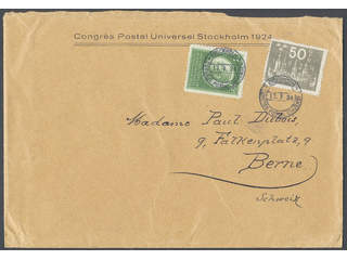 Sweden. Facit 208, 205 on cover, 50 öre + 1 kr on 9-fold cover with correct postage, …