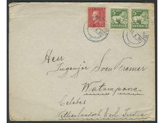 Sweden. Facit 143A, 177A cover, 2×5+15 öre on cover sent from ULVSTORP 17.4.29 to the …