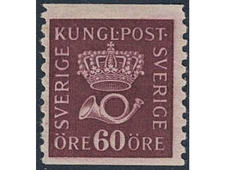 Sweden. Facit 163a ★★, 60 öre violet-carmine vertical perf 9¾ type II. SEK 1800