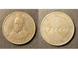 Nicaragua 50 centavos 1912, F-VF litet kanthack