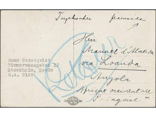 Sweden. Facit 71, 74 cover , 1+4 öre on printed matter card sent from STOCKHOLM 13.6.20 …
