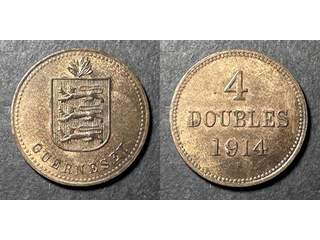 Guernsey George V (1910-1936) 4 doubles 1914 H, AU/UNC