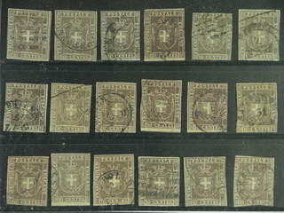 Italy Tuscany. Michel 19 a+c used , 1860 coat of arms 10 c. 18 copies. EUR <450